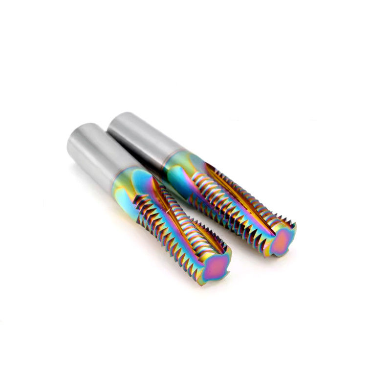 DLC Full Teeth Rainbow Threading End Mill Cutter HRC65 para el acero inoxidable de aluminio