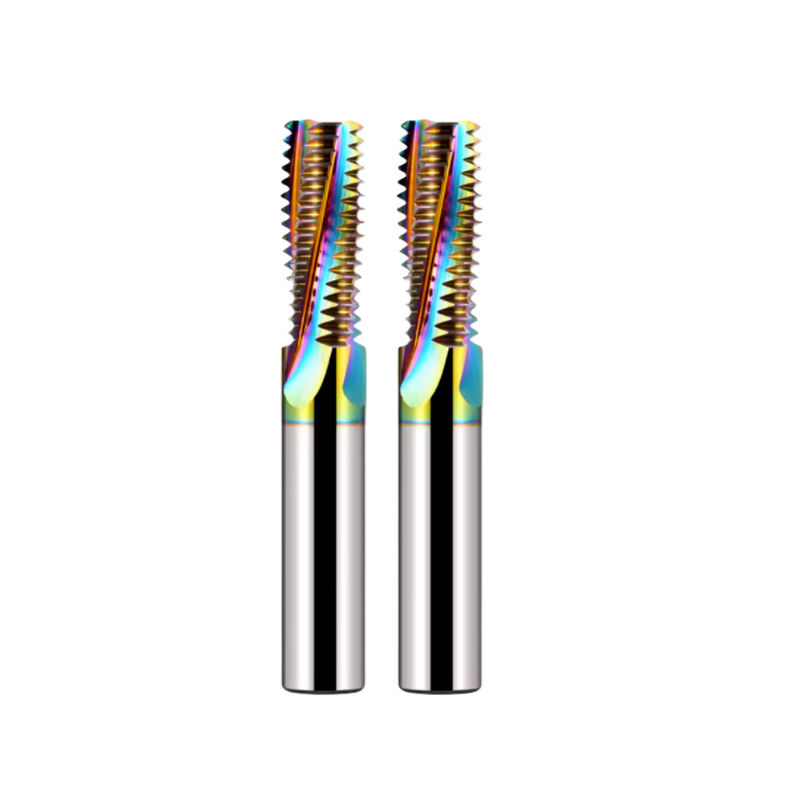 DLC Full Teeth Rainbow Threading End Mill Cutter HRC65 para el acero inoxidable de aluminio