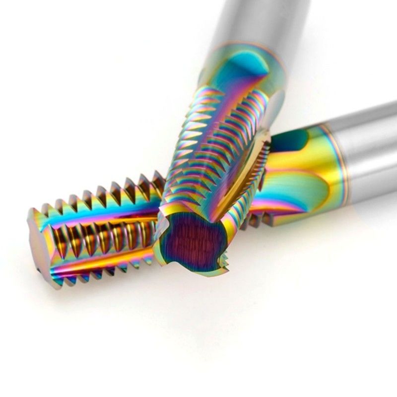 DLC Full Teeth Rainbow Threading End Mill Cutter HRC65 para el acero inoxidable de aluminio