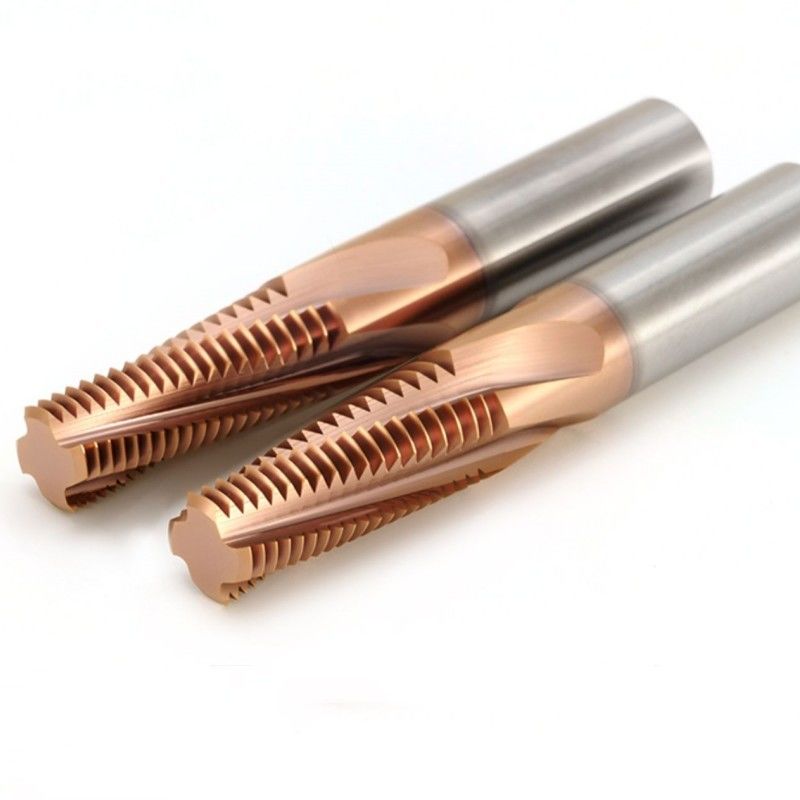3/8 Cortador de fresado de hilos de carburo BSPT RC 55 grados con recubrimiento nano de bronce