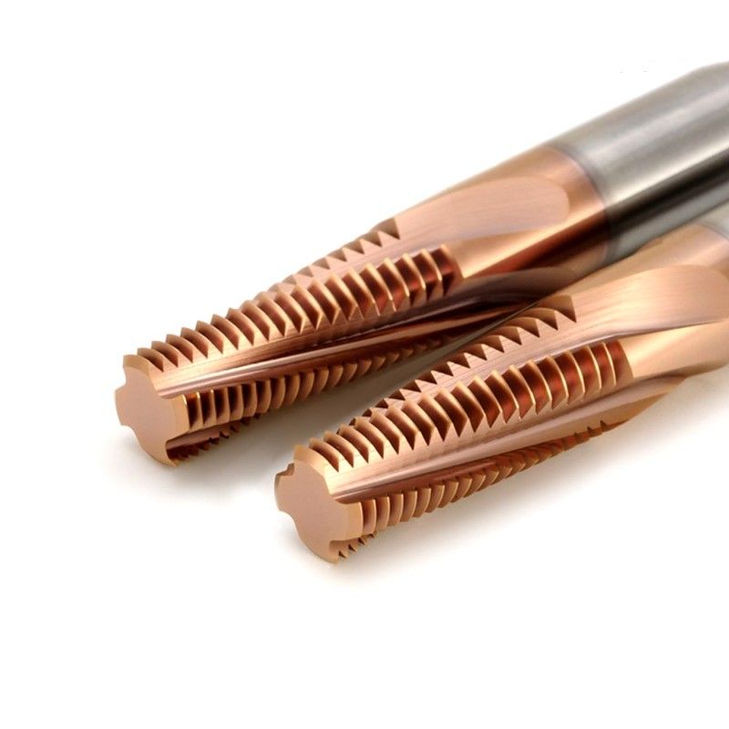 3/8 Cortador de fresado de hilos de carburo BSPT RC 55 grados con recubrimiento nano de bronce