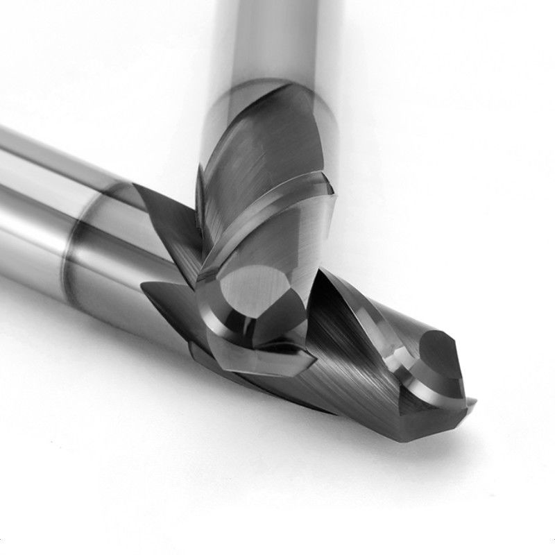 Alta precisión CNC fresado herramienta de corte de carburo sólido 2 flauta HRC66 grado para hierro fundido