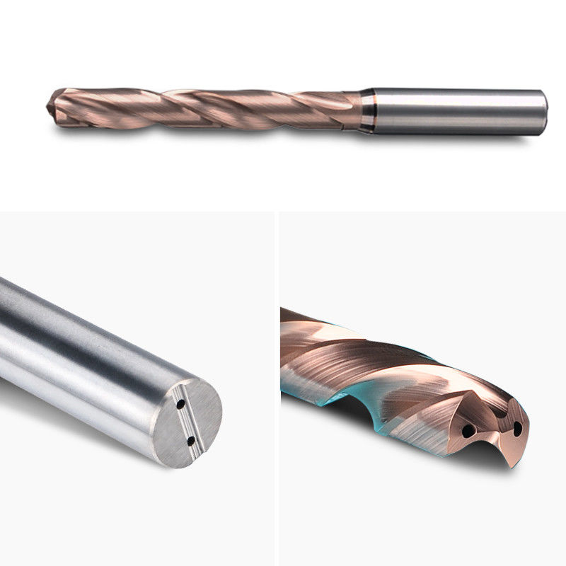 Din Estándar de refrigeración interna 5xd Paso 0.1mm taladro de carburo espiral flauta taladro dividido